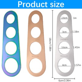 DMZK 3 Pcs Pasta Spaghetti Measurer Tool, Stainless Steel Pasta Noodle Portion Measurer Tool with 4 Serving Portions, Kitchen Cooking Tool