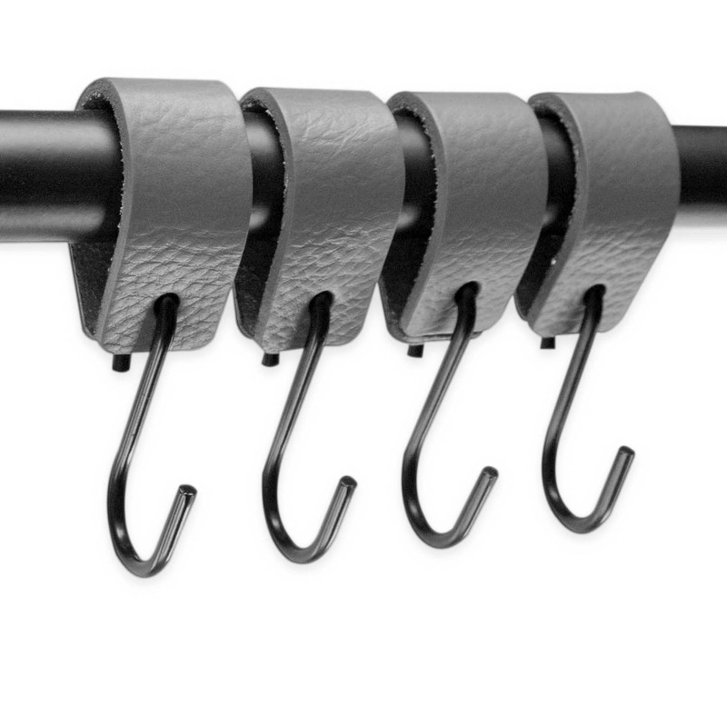 Brute Strength - Leather S Hooks for hanging - Grey