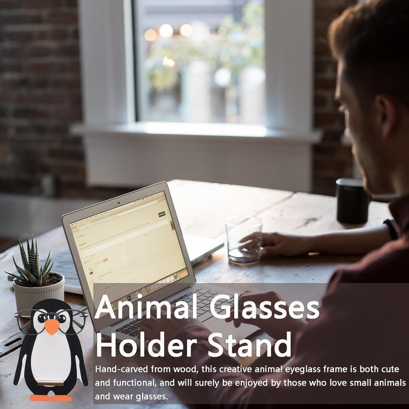 Handmade Animal Glasses Holder Stand Penguin and Sloth Eyeglass Stands,