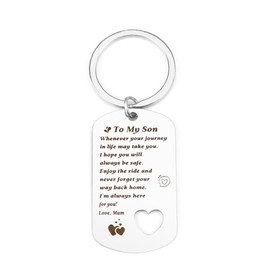 BOMEON Son Keyring from Mum, Gifts for Son, Son in Law Gifts, Son Gifts, Son Gifts from Mum, Mun and Son Gifts, Adult Son Christmas Son Gift Ideas, Son's Birthday Present, Son's Christmas Son Present