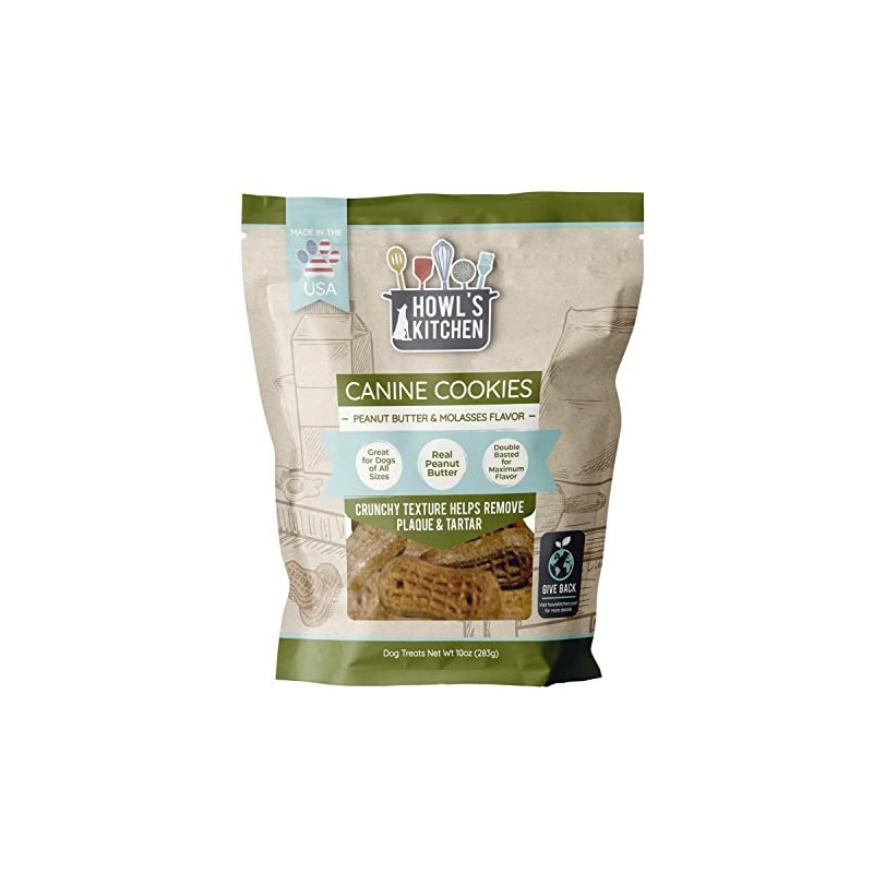 Howl's Kitchen Dog Treats, Canine Cookies, Peanut Butter and Molasses