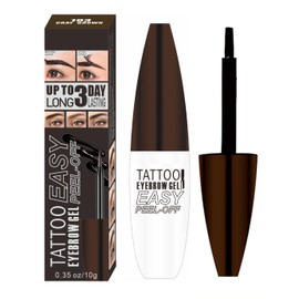Tattoo Eyebrow Gel, Easy Peel-Off, Long-Lasting, Waterproof (Gray Brown)