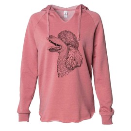 Inkopious Poodle Profile - Women's Cali Wave Hooded Sweatshirt - Dusty Rose XL