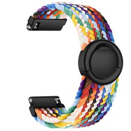 Issinlky 18 mm 19 mm 20 mm 22 mm Nylon Braided Bracelet, Quick Release Elastic Round Buckle Bracelet for Women Men, 20 mm