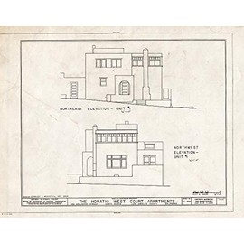 Historic Pictoric : Blueprint HABS Cal,19-SANMO,1- (Sheet 9 of 11) - Horatio West Court Apartments, 140 Hollister Street, Santa Monica, Los Angeles County, CA 20in x 16in