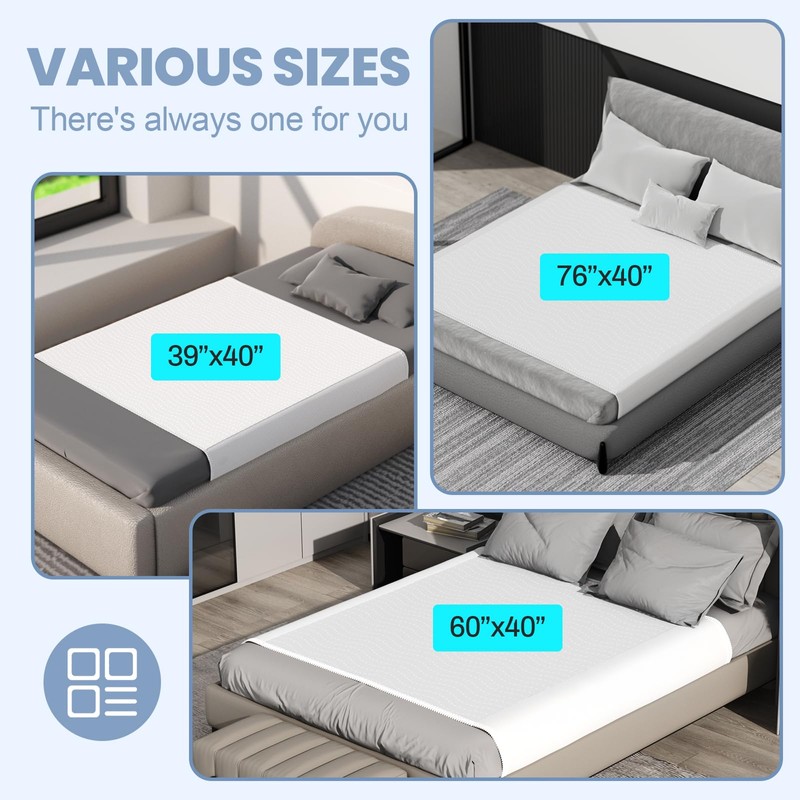 60"X40" Non Slip with Stay-Secure Side Flaps Washable Waterproof Bed