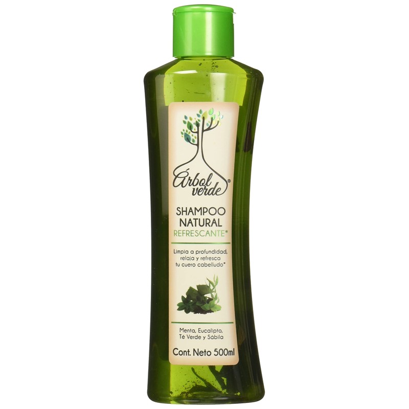 Arbol Verde Shampoo Natural Refrescante con Menta, Eucalipto, Té Verde