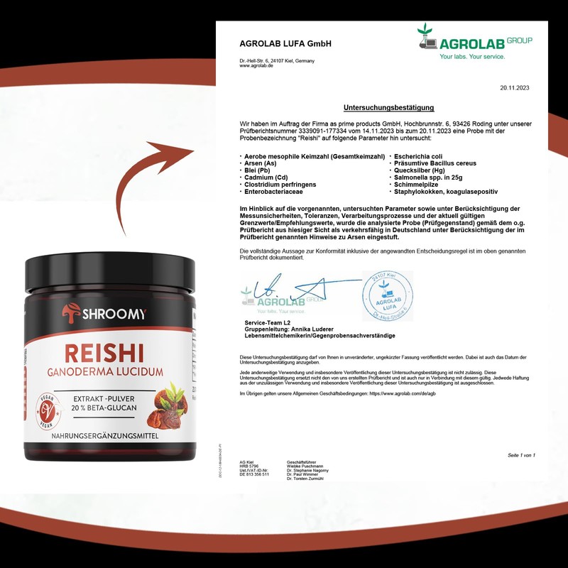 Reishi Extrakt-Pulver 70g - hochdosiert mit 40% Polysaccaride und 20%