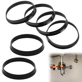 Pack of 6 Lip Seal, Sink Strainer Basket Seal, Strainer Basket, O-Ring Sealing Rubber, Nitrile Rubber Washer Seal Set, Rubber Washers for Car, Air Conditioning, Tap Pipe, Black