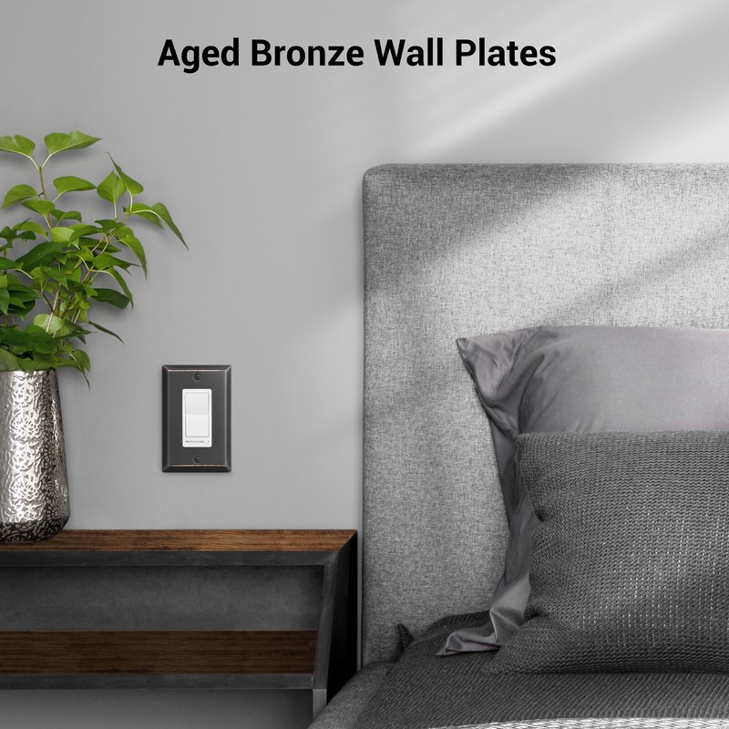 DEWENWILS Decorative Outlet Covers, 4-Pack Aged Bronze Wall Plates Solid