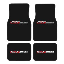 GT Line Car Floor Mats 4 Pcs Universal Front and Rear Foot Mats with Non-Slip Rubber Backing Auto Accessories Decor All Weathersize: universal, color: Black1