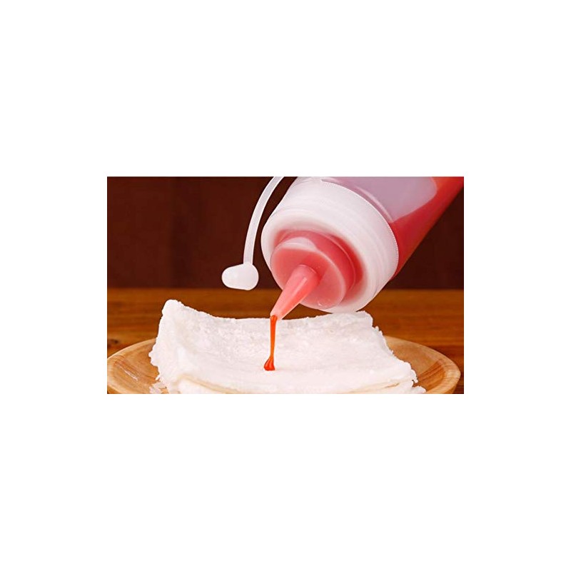 3PCS 360ML/12OZ Refillable Empty Squeeze Sauce Condiment Plastic Bottles Container