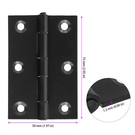 TAICHEUT 20Pcs/10 Pair 3 Inch Black Door Hinges, 75 x 50mm Stainless Steel Folding Butt Hinges with Screws, Ball Bearing Hinges for Home, Wooden Door