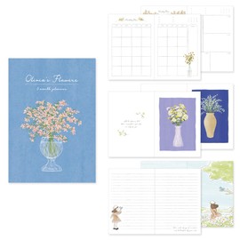 Monolike B6 Olivia's Flowers Diary 6 Month Planner, Blue - Academic Planner, Weekly & Monthly Planner, Scheduler, Undated Planner, 128x182mm