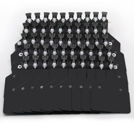 50Pcs Z Tags One-Piece Cattle Ear Tags TPU Blank Livestock Animal Identification for Cattle,Sheep Goat, Pig, Large Size (Black)