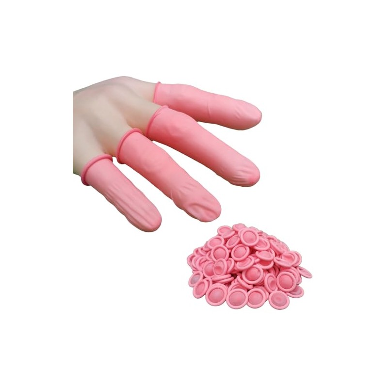 DJCIW 100PCS Disposable Latex Finger Cots,Medium Size, Fingertip Protector Gloves