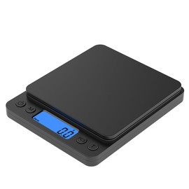 Emarful Digital Food Scales for Kitchen, Baking Scale Digital 3kg 0.1 Gram Accuracy with LCD Display,Handmade, Liquids, and Boutique, Coffee,Cooking and Dietary Tracking (Black)