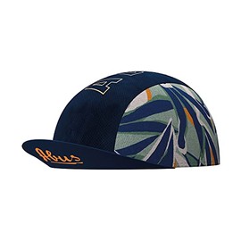 ABUS Race Cap - Stylish Cycling Cap with Sweatband - Protection from Sun, Insects and Sweat - Fits Under Road Bike Helmet - for Men and Women - Dark Blue with Pattern, Size S