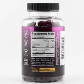 Bucklebury Milk Thistle Gummies 1000mg, Sugar Free Blueberry Flavor, Vegan, 60 Count