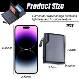 KUBDPQOR Men's Wallet - Elegant and Slim Wallet Men's Wallet, Wallets, ID & Card Sleeves for Men - Slim Wallet with Coin Compartment for Modern Men (Black)