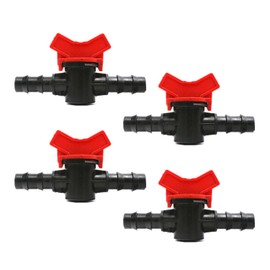 4PCS 3/8 Inch ID In Line Barbed Ball Valve Shut Off Switch for Drip Irrigation and Aquariums Control Water Flow with Hose Barb