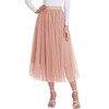 Women’s Tulle Skirts Midi Elastic High Waist Pleated Mesh Flowy