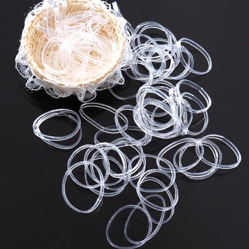 Xiufortion 1000-Pack Mini High Elasticity Clear Soft Rubber Bands Mini