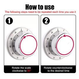 Kitchen Cooking Timers,Magnetic Adsorption Mechanical Desk Timer Stainless Steel Chassis for Home Baking Cooking Oven