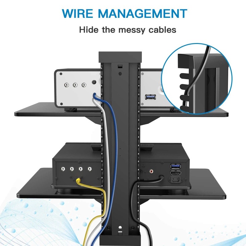 PERLESMITH Floating AV Shelf Double Wall Mount TV Shelf -