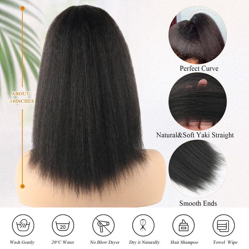 LEOSA Ponytail Extension 14 inch Drawstring Ponytails for Black Women