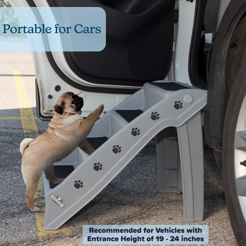 Dog Stairs - Pet Stairs with 4-Step Design for Beds,