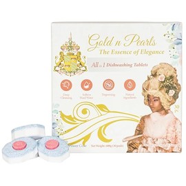 Gold n Pearls 2 - Layer Dishwashing Tablets with Power Dot, 30 Tablets - Effective Stain Removal, Easy-to-Use, Deep Cleaning, Long-Lasting Freshness for Dishes