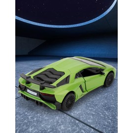 LOVEPOSELY 1:36 Scale Collectible 2015 Lambo LP750-4 SV Diecast Cars Models, Pull Back Vehicles Car Toy Birthday Gifts for Adult Kids Ages 3 + Year Old（Green）