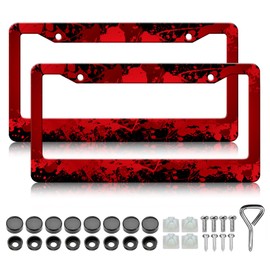 HCSS Blood Splattered Black License Plate Frames - 2 Pack Funny Aluminum Metal License Plate Holder Covers Car Accessory,Rust-Proof Waterproof Car Decorative Tag Frames for Standard US 12x6 Inch