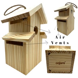 2-Pack Bird House - Outdoor- Bluebird, Finch, Wren, Chickadee, Tree Swallow Bird, Wild Birds, Woodpecker House Easy-to-Open Birdhouse Nesting Box (Unfinished DIY)