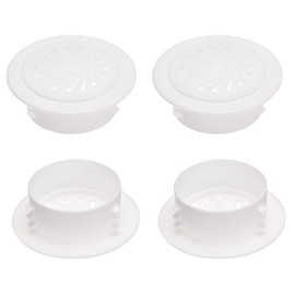 DTGN 3.86"x1.42"(ODxT) Round Vent Cover - 4Pack - Good for Bedroom Bathroom 2.8"-3.1" Dia Vent Hole - ABS Plastic Adjustable Air Vent Cover - White