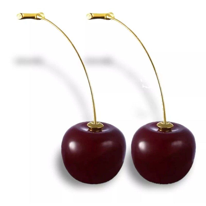 Dtup Aretes Largos Cereza Divinos Elegantes Originales Kawaii