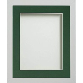 Frame Company Allington White 8x8 inch Frame With Bottle Green Mount For Image 6x6 inch