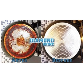 Diamond Shine 500 gr y 2 FIBRAS BLANCAS – Quita Sarro que elimina manchas de agua y sarro, residuos de grasa y óxido. Puede usarse en baños, vidrios y cocinas (Diamond Shine, Quita Sarro + 2 fibras blancas)
