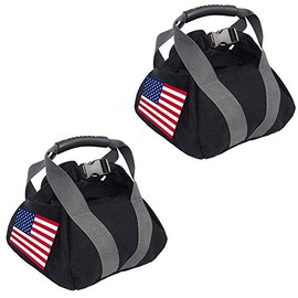 2 Pcs Adjustable Canvas-Kettlebell-Sandbag wtih Handle for Training Home Training, Yoga, Fitness (National Flag)
