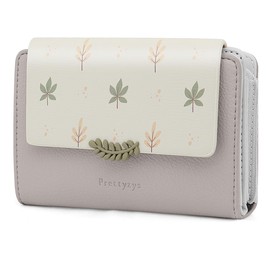 REETEE Women's Small PU Leather Purse, Women's Small and Short Format Purse, Many Compartments, Women's Purse with 10 Card Slots and Zip Coin Compartment Wallet, z-grey, Modern