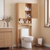 Merapi Over the Toilet Storage Cabinet, Natural Wood Grain Organizer