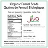 Jiva Organic Fennel Seeds 7 Oz Bag - Non-GMO, Certified,