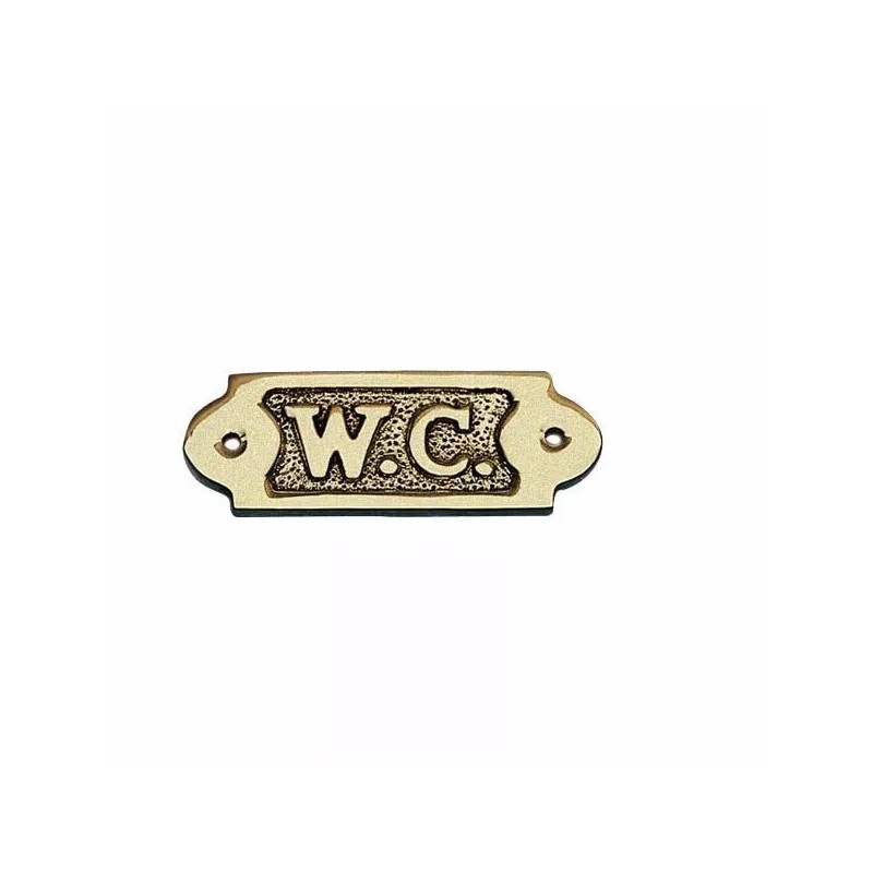 BuildingSigns.com Brass W.C. Sign - Brass Restroom Sign-Brass Door Sign-REF24-102