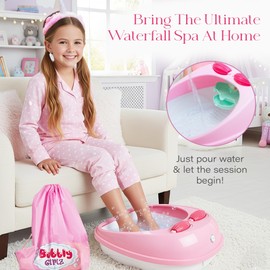 Kids Spa Day Kit for Girls, 42+ Piece Spa Toys with Waterfall Foot Spa, Nail Spa Kit, Pedicure and Manicure Accessories, Perfect Spa Kit for Girls Ages 6 7 8 9 10 11 12, Fun Birthday or Christmas Gift