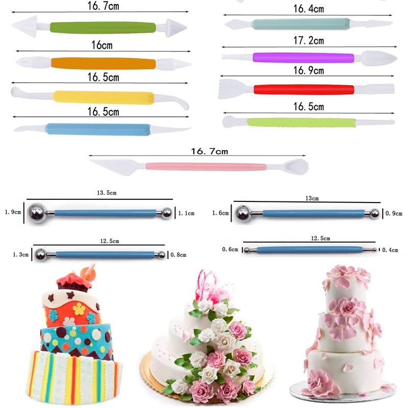 Comforty 13-Piece Modelling Tool Fondant Set, Multifunctional Clay Tool Modelling
