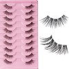 Half Eyelashes, Fake Lashes, Natural False Eyelashes, 10 Pairs of