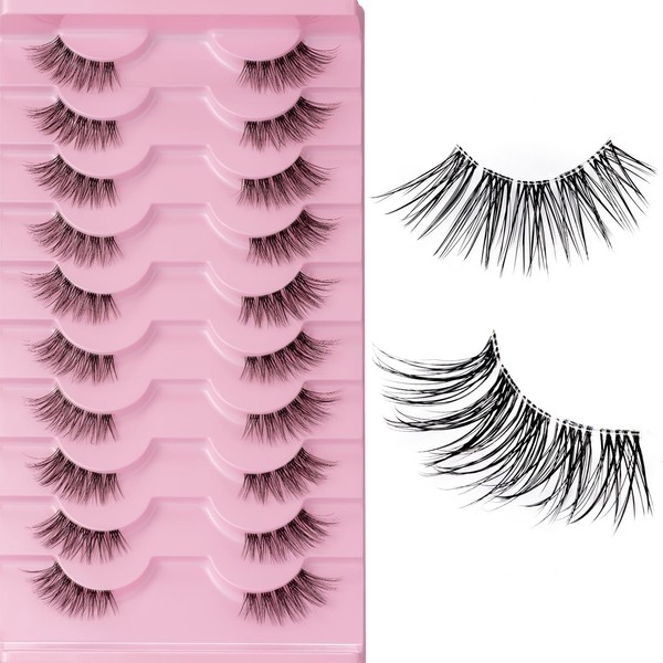 Half Eyelashes, Fake Lashes, Natural False Eyelashes, 10 Pairs of