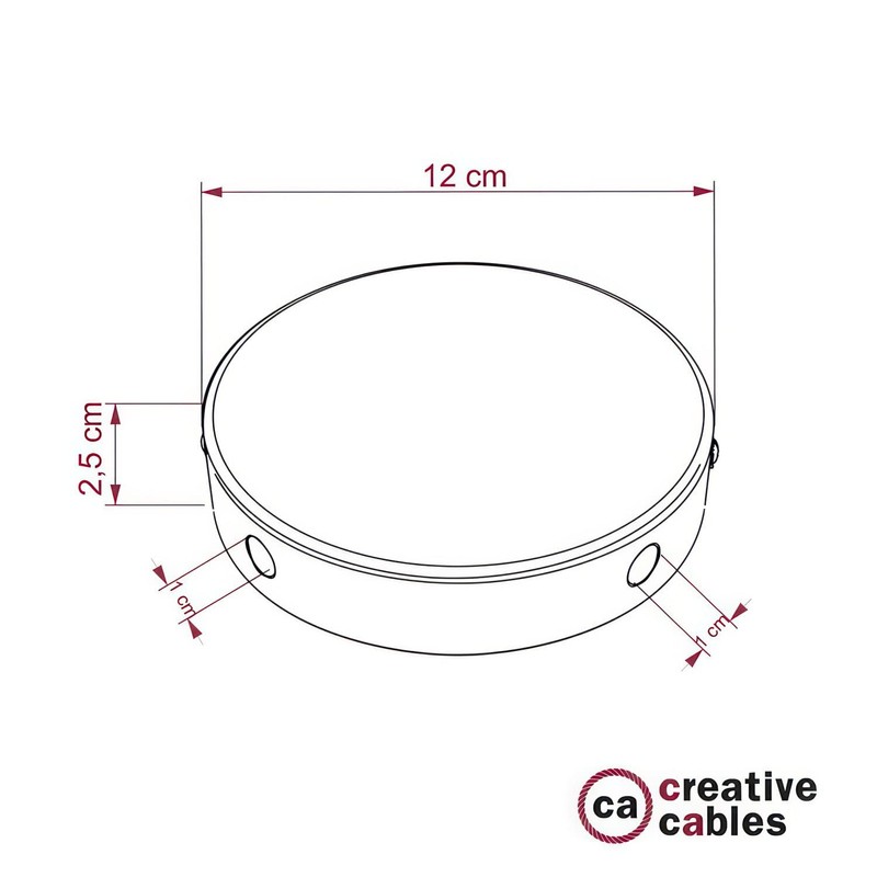 creative cables - Metal Cylindrical 4 Side Hole Lamp Canopy