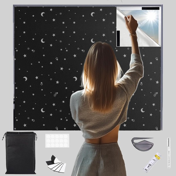 MOLHEM Portable Blackout Blinds 145 * 200CM,100% Blackout Blind Curtain